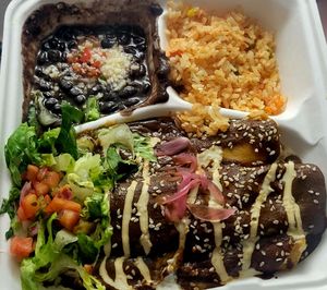 Molé enchiladas plate at Tacotarian - Downtown LV in Las Vegas