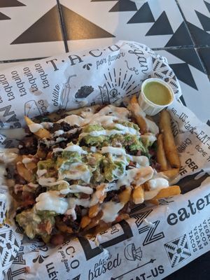 Asada fries, with modifications at Tacotarian - Downtown LV in Las Vegas