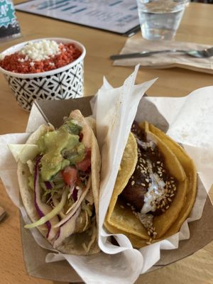 Tacos and Takis Elote  at Tacotarian - Downtown LV in Las Vegas