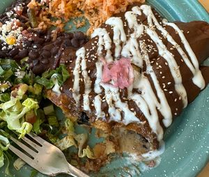 Close up.. I got the mushroom filling!  at Tacotarian - Downtown LV in Las Vegas