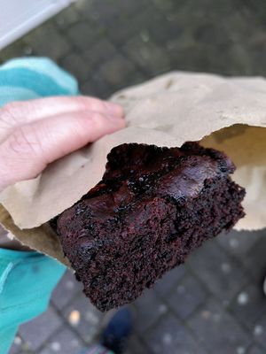 Delicious brownie (December 2022) at Iwtopia Deli in Aberystwyth