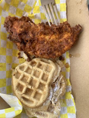 Chicken and waffles   at Sunshine Vegan Eats in Buffalo