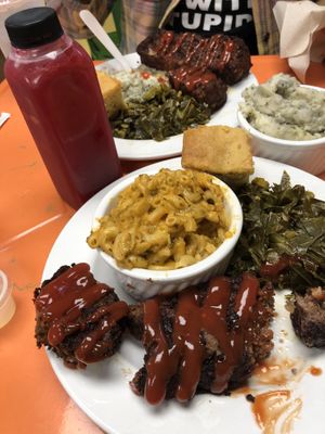 Meatloaf, ribs and cranberry lemonade  at Sunshine Vegan Eats in Buffalo