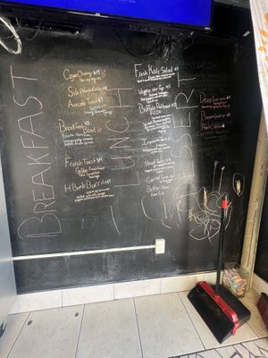 Chalkboard menu  at Sunshine Vegan Eats in Buffalo