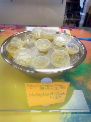 Health shots. at Sunshine Vegan Eats in Buffalo