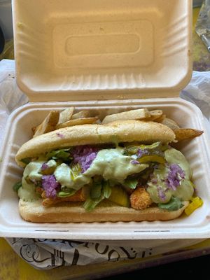 Vegan shrimp po boy. at Sunshine Vegan Eats in Buffalo