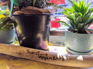 Cute decor at Sunshine Vegan Eats in Buffalo