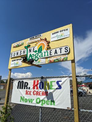 Sign so you can recognize it from the road at Sunshine Vegan Eats in Buffalo