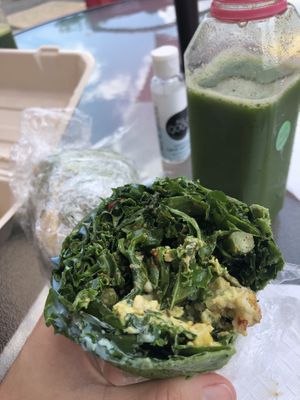 Sunshine wrap and green monster  at Sunshine Vegan Eats in Buffalo