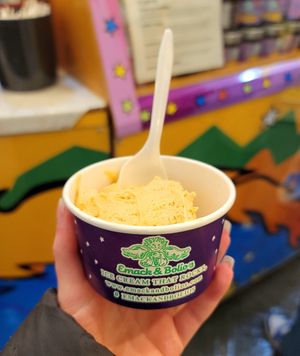Pumpkin spice ice cream (really good!) at Emack & Bolio's Ice Cream in Boston