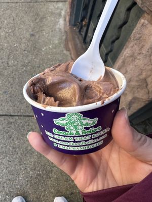 Vegan Chocolate Pudding Ice Cream 🔥  at Emack & Bolio's Ice Cream in Boston