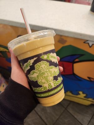 Salted caramel frappe with coconut milk! at Emack & Bolio's Ice Cream in Boston