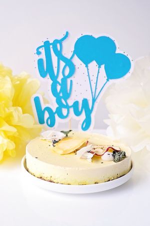 Baby shower custom cake topper for boy, order now booboocakes.be at BooBooCakes in Brussels
