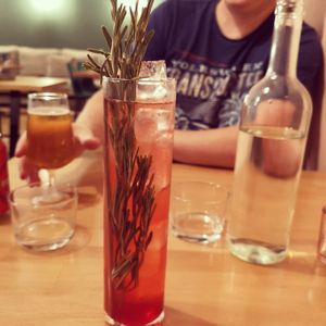 Gin, blackberry and rosemary cocktail at Shrub in Chester