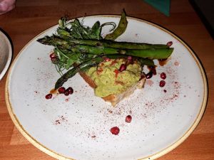 Asparagus and avocado at Shrub in Chester