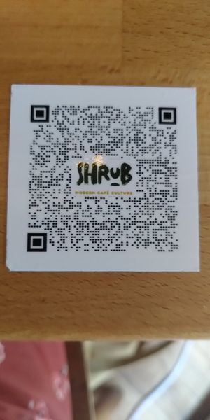 Menu QR code at Shrub in Chester