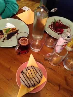 Doughnut, Jaffa cake & chocolate torte. Mulled cocktail at Shrub in Chester