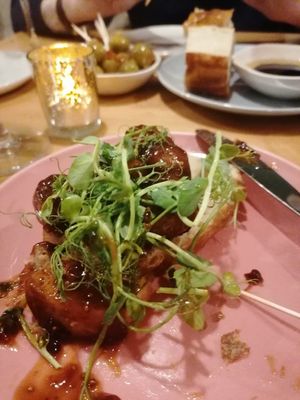 Ah the comfort of Sticky sausage and white bread at Shrub in Chester