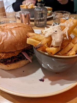 Katsu burger at Shrub in Chester