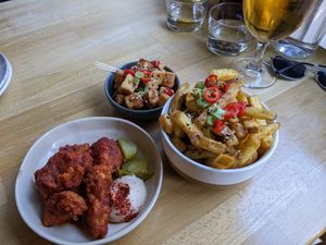 Artichokes, Szechuan tofu and Szechuan fries at Shrub in Chester