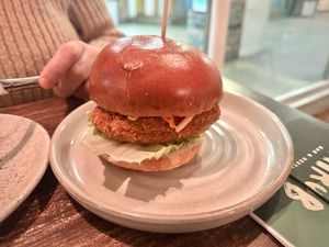 Chicken style Kimchi burger #Veganuary at Shrub in Chester