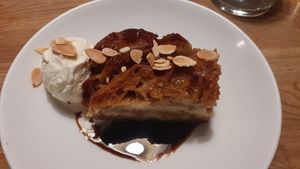 Bread and butter pudding at Shrub in Chester