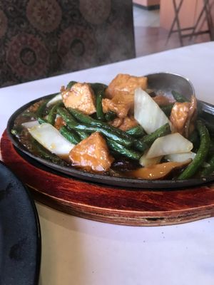 sizzling platter tofu at Alice's Mandarin Taste in Sharon