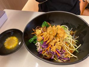 Mushroom ramen at Red Apple Veggie Cafe 红苹果素食 - Fortune Centre in Central Singapore