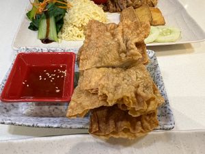 Stuffed fried beancurd skin #Veganuary at Red Apple Veggie Cafe 红苹果素食 - Fortune Centre in Central Singapore