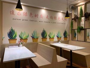 Café interior. Photo by Mr Henry Lau at Red Apple Veggie Cafe 红苹果素食 - Fortune Centre in Central Singapore