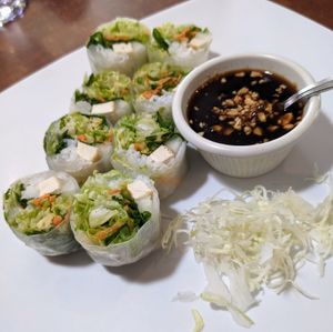 Fresh summer rolls! Crunchy and flavorful  at Bangkok Thai Cuisine in Bloomington