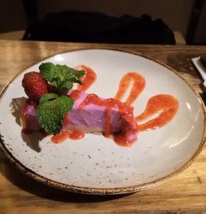 raw strawberry cheese cake 45k at Akasha in Tegallalang