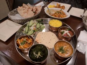 Part of the set and an Aloo Gobhi at Ghungroo in Chiba