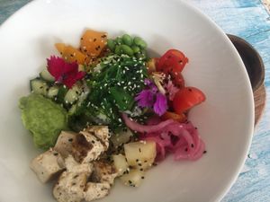 V poke bowl at Cafe La Mar Caleta in Lanzarote