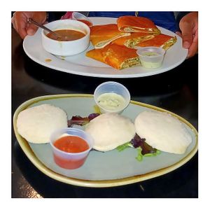 Idli Sambar & Falafel Dosa at Peppino's Dosa in Waltham