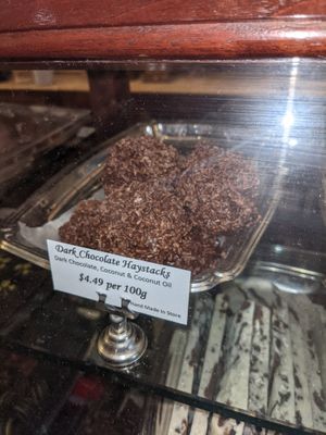 Dark chocolate haystacks at Banff Sweet Shoppe in Banff