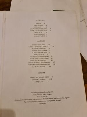 Menu🤤 at Living Vino @ So Lucky Bar in Tbilisi