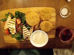 Falafel fusion at Living Vino @ So Lucky Bar in Tbilisi