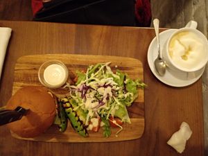 Zen burger at Living Vino @ So Lucky Bar in Tbilisi