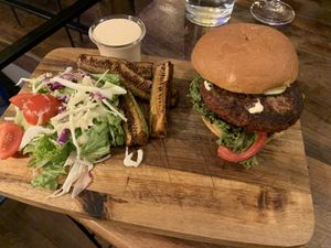 Burger   at Living Vino @ So Lucky Bar in Tbilisi