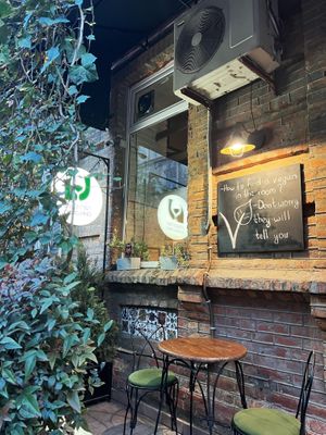 Outside the restaurant   at Living Vino @ So Lucky Bar in Tbilisi