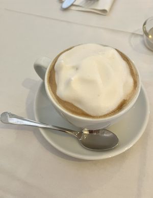 Капучино на растительном молоке  at Living Vino @ So Lucky Bar in Tbilisi