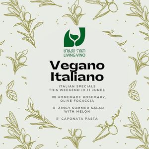Vegano Italiano specials at Living Vino @ So Lucky Bar in Tbilisi