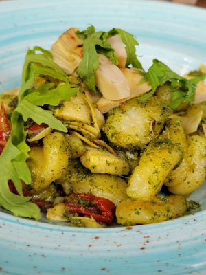 Artichoke gnocchi at Living Vino @ So Lucky Bar in Tbilisi