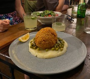 kiev cutlet at Living Vino @ So Lucky Bar in Tbilisi