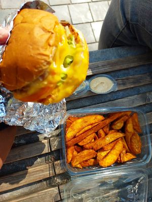 Beyond burger and mexico potato is amazing at Living Vino @ So Lucky Bar in Tbilisi