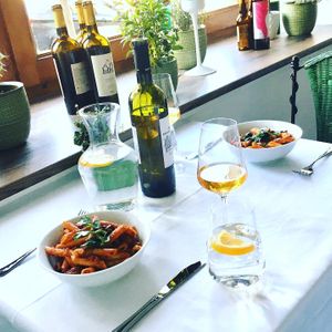lunch for two at Living Vino: amazing pasta and natural amber wine at Living Vino @ So Lucky Bar in Tbilisi