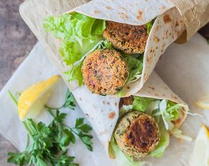 Green Falafel Wraps at Living Vino @ So Lucky Bar in Tbilisi