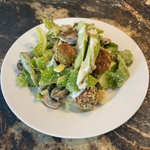 Vegan Caesar Salad at Living Vino @ So Lucky Bar in Tbilisi