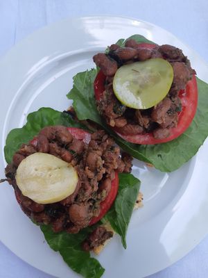 Beans on toast at Living Vino @ So Lucky Bar in Tbilisi